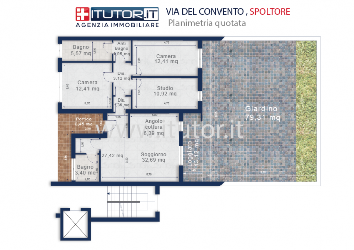 SPOLTORE APPARTAMENTO NUOVA COSTRUZIONE CON CORTE PRIVATA DI CIRCA 100 MQ.